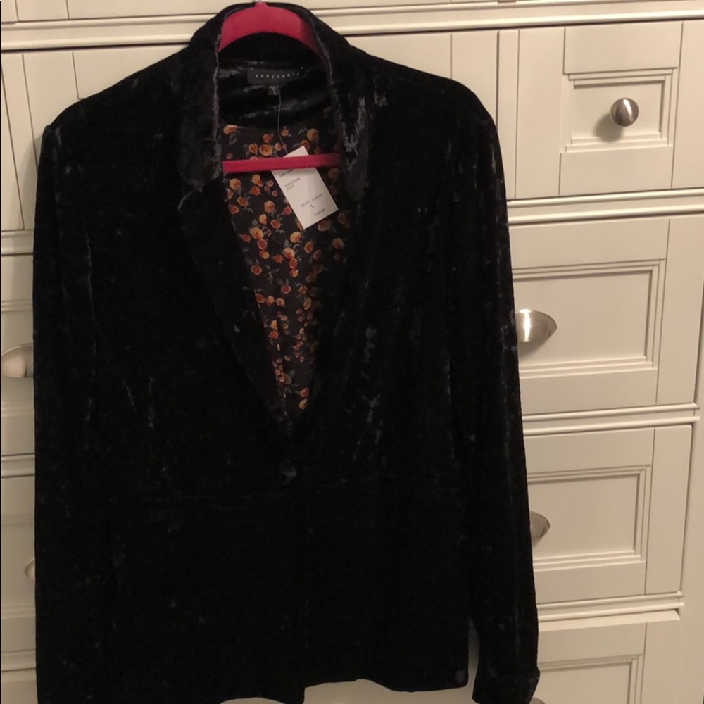 Black velvet blazer